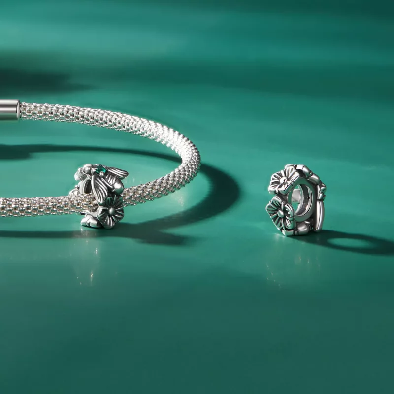 (afbeelding voor) Pandora-stijl Geluksbij Spacerring Bedel - SCC2526 - Bekijken 4