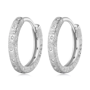 Pandora Stijl Geometrische Flash Hoops Oorbellen - BSE848 (afbeelding voor) Pandora Stijl Geometrische Flash Hoops Oorbellen - BSE848