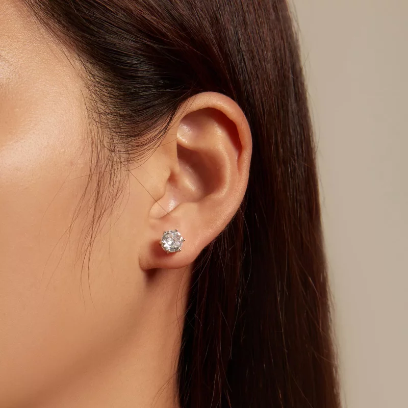 (afbeelding voor) Pandora-stijl glanzende zirkoon stud oorbellen - BSE615-7L - Bekijken 2