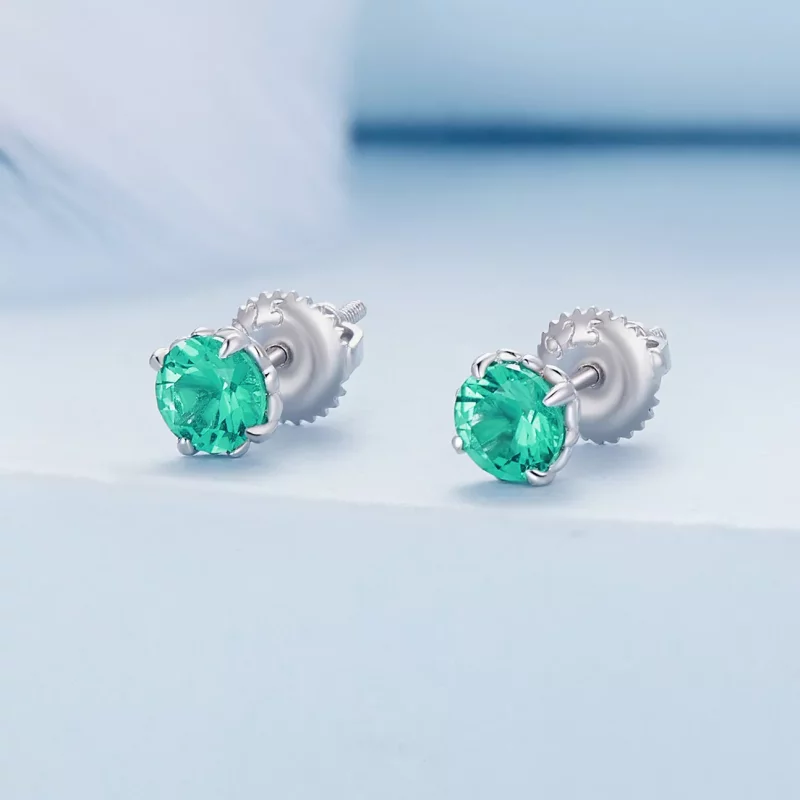 (afbeelding voor) Pandora-stijl Groene Nano Stud Oorbellen - BSE831-GN - Bekijken 2