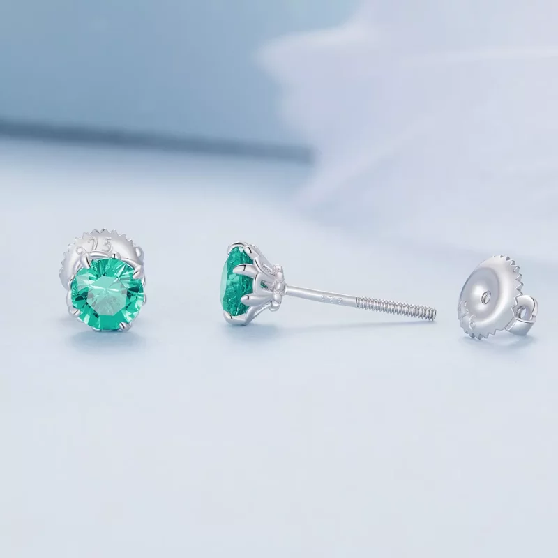 (afbeelding voor) Pandora-stijl Groene Nano Stud Oorbellen - BSE831-GN - Bekijken 3