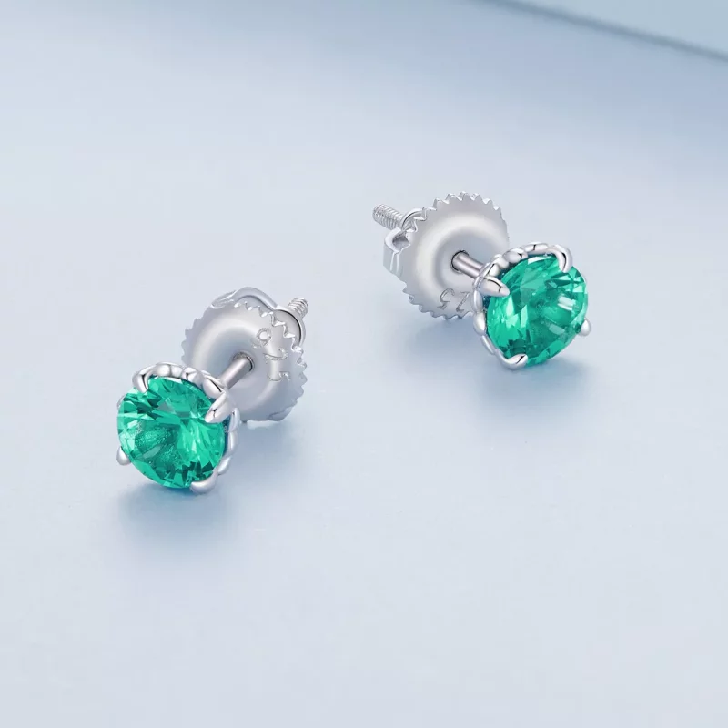 (afbeelding voor) Pandora-stijl Groene Nano Stud Oorbellen - BSE831-GN - Bekijken 4