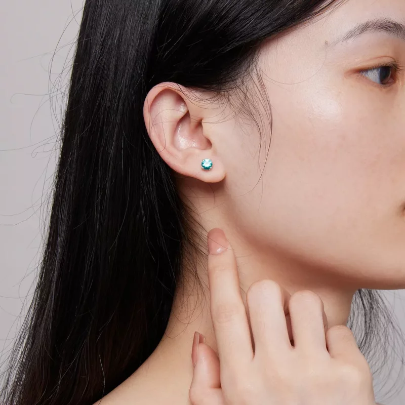 (afbeelding voor) Pandora-stijl Groene Nano Stud Oorbellen - BSE831-GN - Bekijken 6