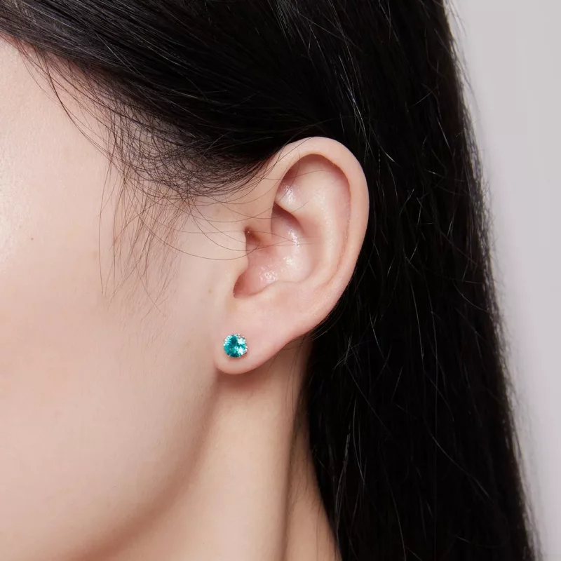 (afbeelding voor) Pandora-stijl Groene Nano Stud Oorbellen - BSE831-GN - Bekijken 7