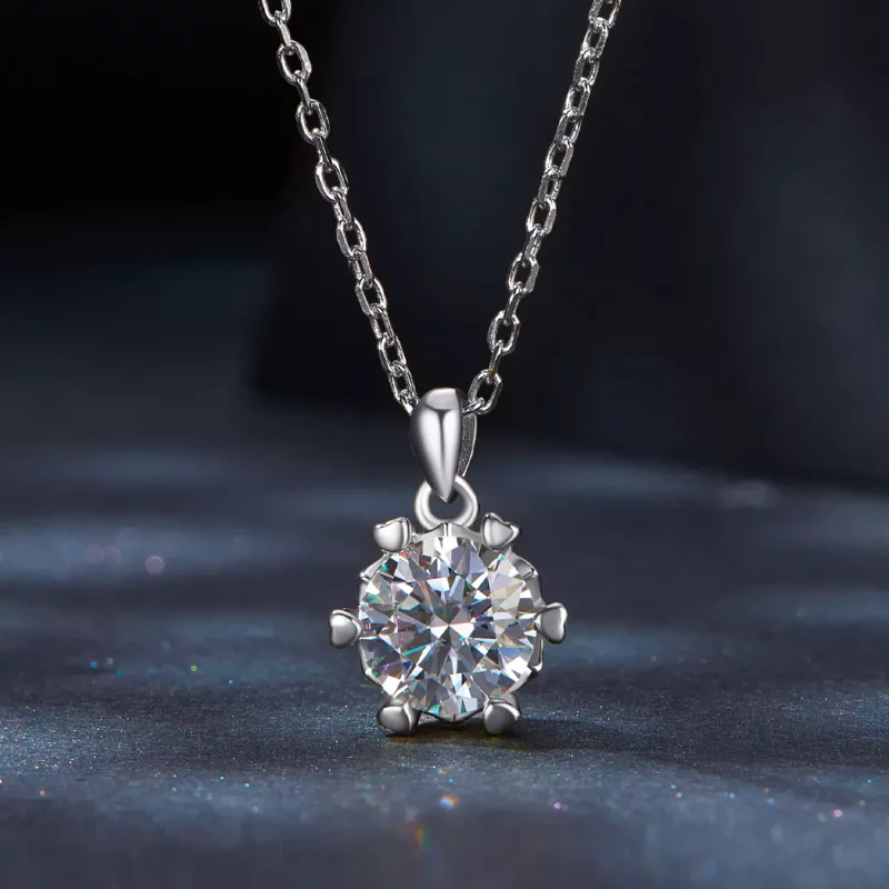 (afbeelding voor) Pandora-stijl halsketting met luxe Moissanite - MSN006-A - Bekijken 3