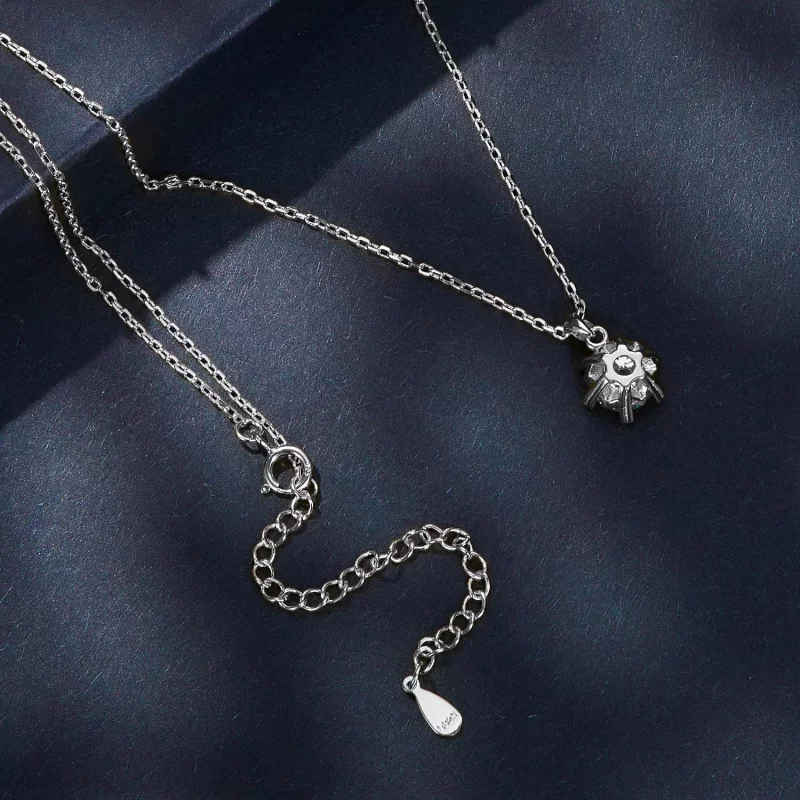 (afbeelding voor) Pandora-stijl halsketting met luxe Moissanite - MSN006-A - Bekijken 4