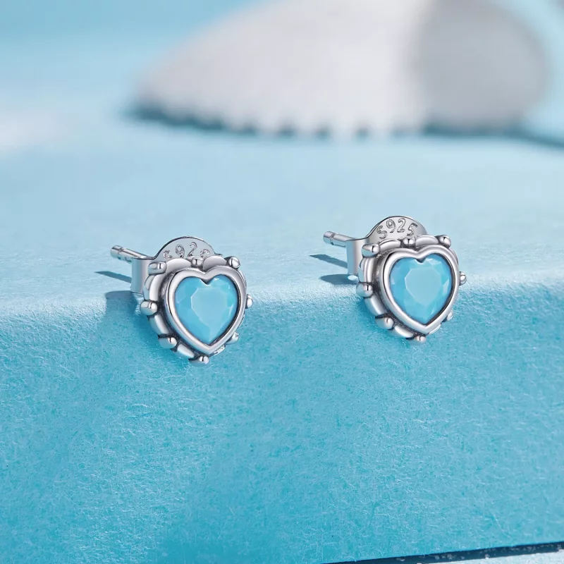 (afbeelding voor) Pandora-stijl Hartvormige Stud Oorbellen - SCE1592 - Bekijken 2
