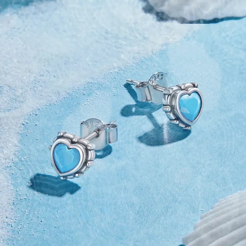 (afbeelding voor) Pandora-stijl Hartvormige Stud Oorbellen - SCE1592 - Bekijken 4