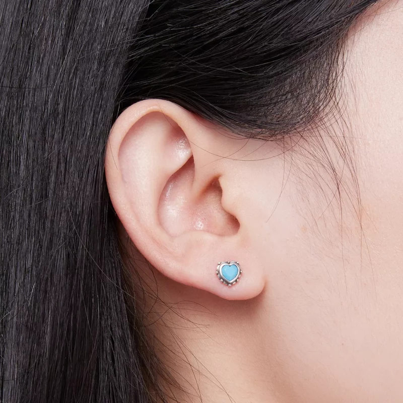 (afbeelding voor) Pandora-stijl Hartvormige Stud Oorbellen - SCE1592 - Bekijken 5
