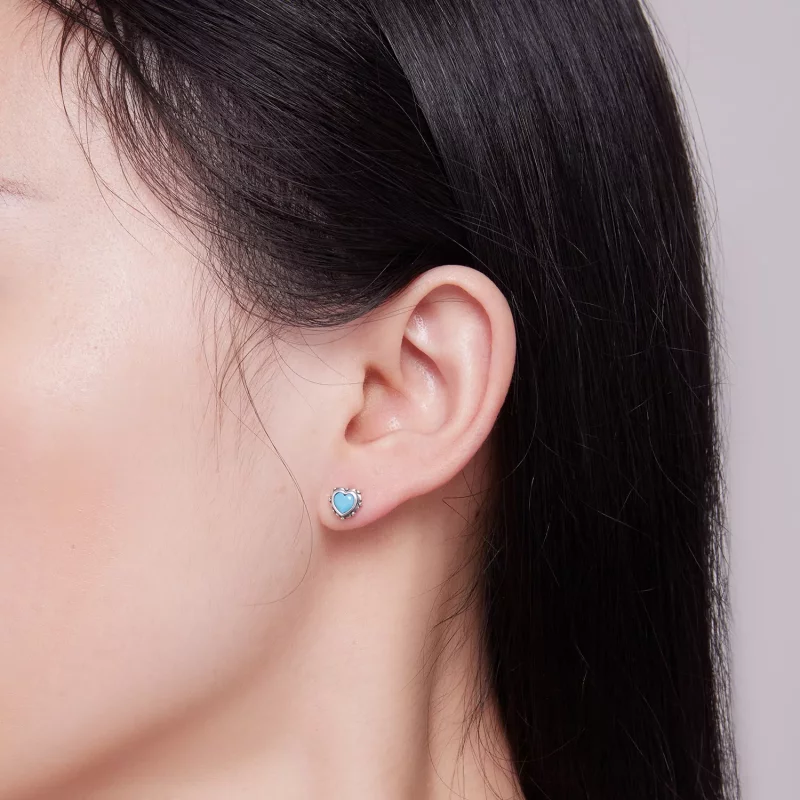 (afbeelding voor) Pandora-stijl Hartvormige Stud Oorbellen - SCE1592 - Bekijken 6