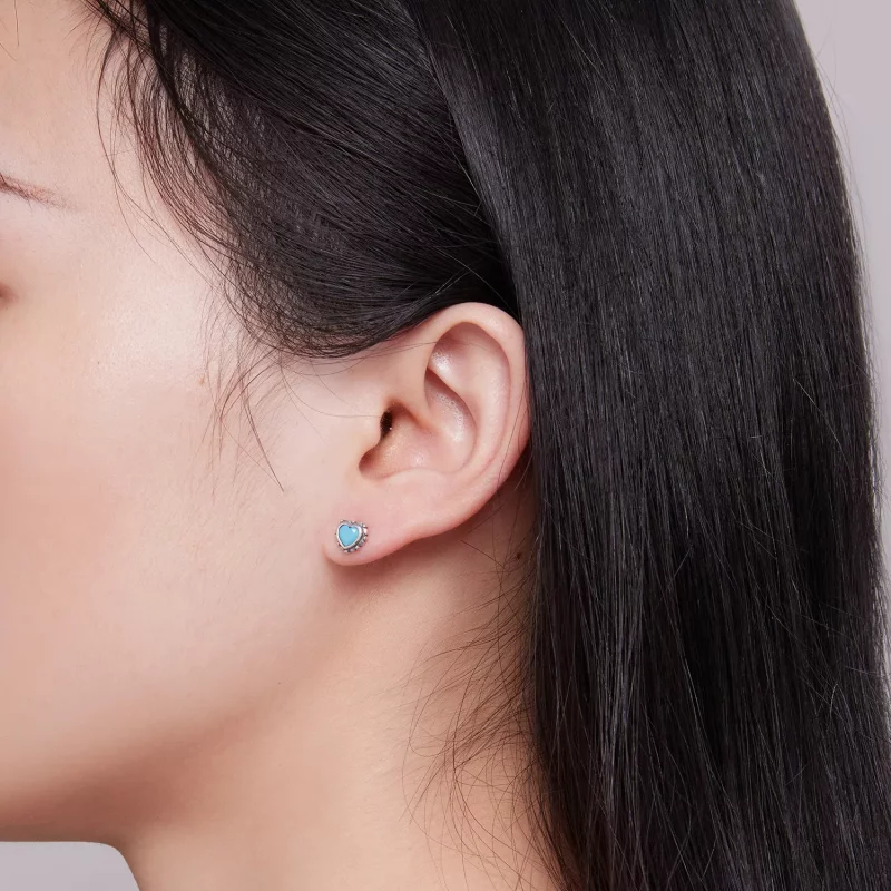 (afbeelding voor) Pandora-stijl Hartvormige Stud Oorbellen - SCE1592 - Bekijken 7