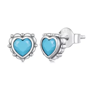 Pandora-stijl Hartvormige Stud Oorbellen - SCE1592 (afbeelding voor) Pandora-stijl Hartvormige Stud Oorbellen - SCE1592