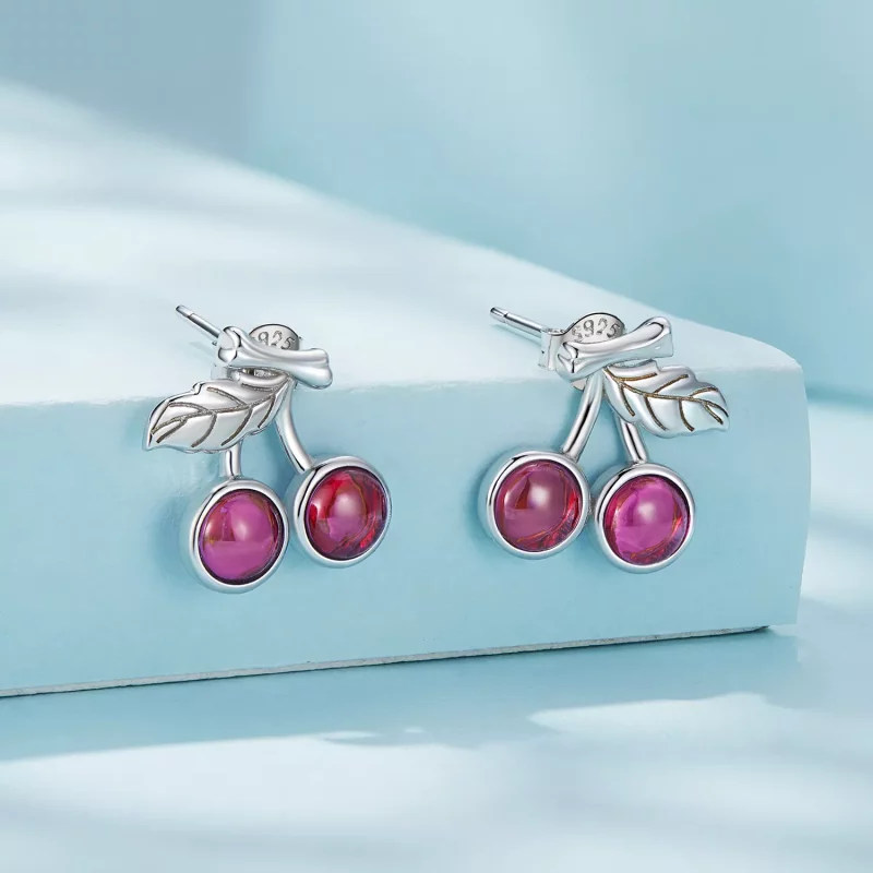 (afbeelding voor) Pandora-stijl Kersen Stud Oorbellen - SCE1604 - Bekijken 2