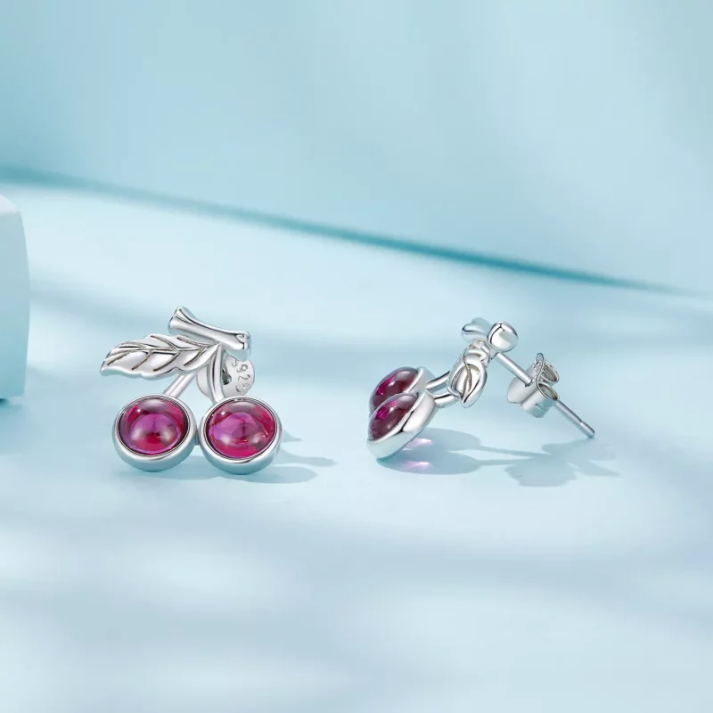 (afbeelding voor) Pandora-stijl Kersen Stud Oorbellen - SCE1604 - Bekijken 3