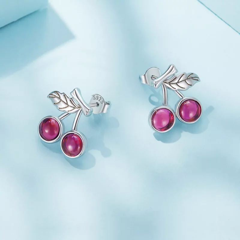 (afbeelding voor) Pandora-stijl Kersen Stud Oorbellen - SCE1604 - Bekijken 4