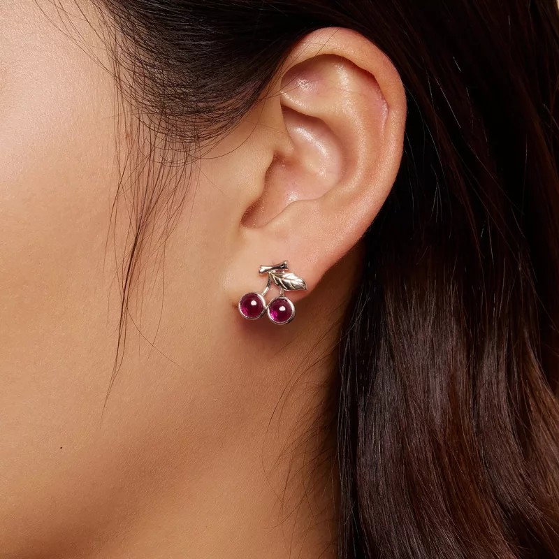 (afbeelding voor) Pandora-stijl Kersen Stud Oorbellen - SCE1604 - Bekijken 7