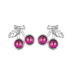 Pandora-stijl Kersen Stud Oorbellen - SCE1604 (afbeelding voor) Pandora-stijl Kersen Stud Oorbellen - SCE1604