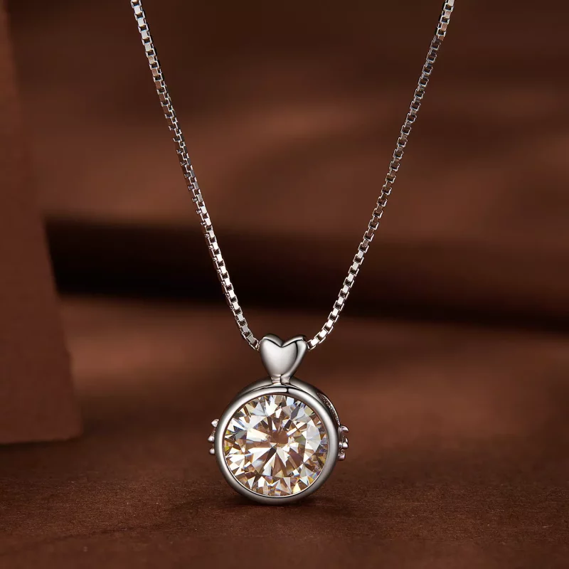(afbeelding voor) Pandora-stijl ketting met 1 karaat Moissanite - MSN013 - Bekijken 3