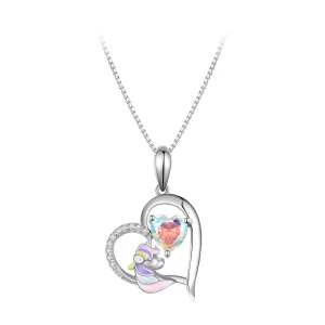 Pandora-stijl ketting met een delicaat eenhoornhart - BSN328 (afbeelding voor) Pandora-stijl ketting met een delicaat eenhoornhart - BSN328