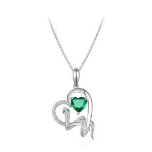 Pandora-stijl ketting met prachtige slang die om een hartvorm gewikkeld is - BSN327 (afbeelding voor) Pandora-stijl ketting met prachtige slang die om een hartvorm gewikkeld is - BSN327