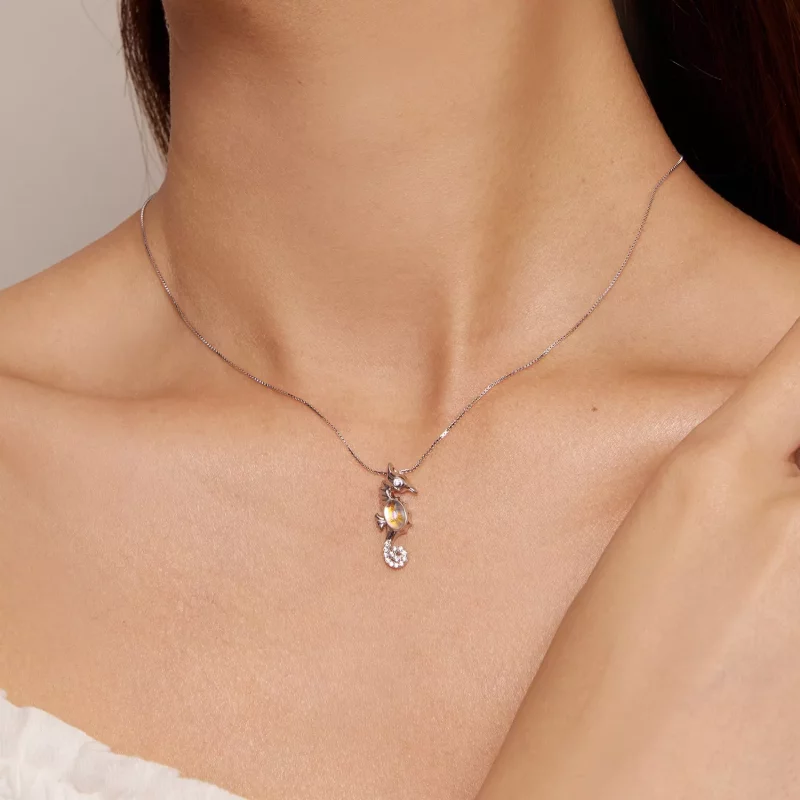 (afbeelding voor) Pandora-stijl ketting met zeepaardje - BSN332 - Bekijken 7