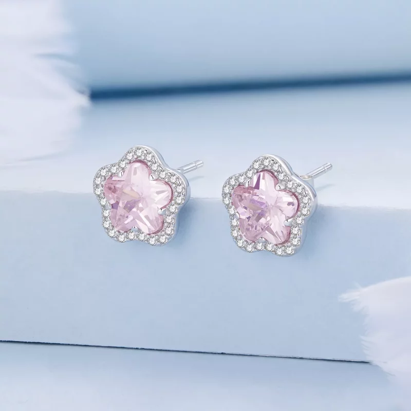 (afbeelding voor) Pandora stijl Kleine Bloem Stud Oorbellen - BSE850 - Bekijken 2