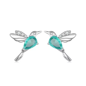 Pandora-stijl Kolibrie Stud Oorbellen - BSE849 (afbeelding voor) Pandora-stijl Kolibrie Stud Oorbellen - BSE849