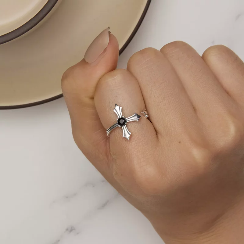 (afbeelding voor) Pandora Stijl Kruis Open Ring - SCR939 - Bekijken 6