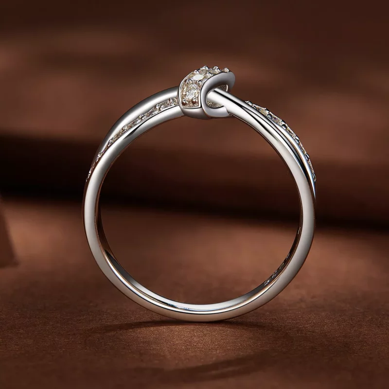 (afbeelding voor) Pandora Stijl Kruisgewonden Moissanite Ring - MSR031 - Bekijken 4