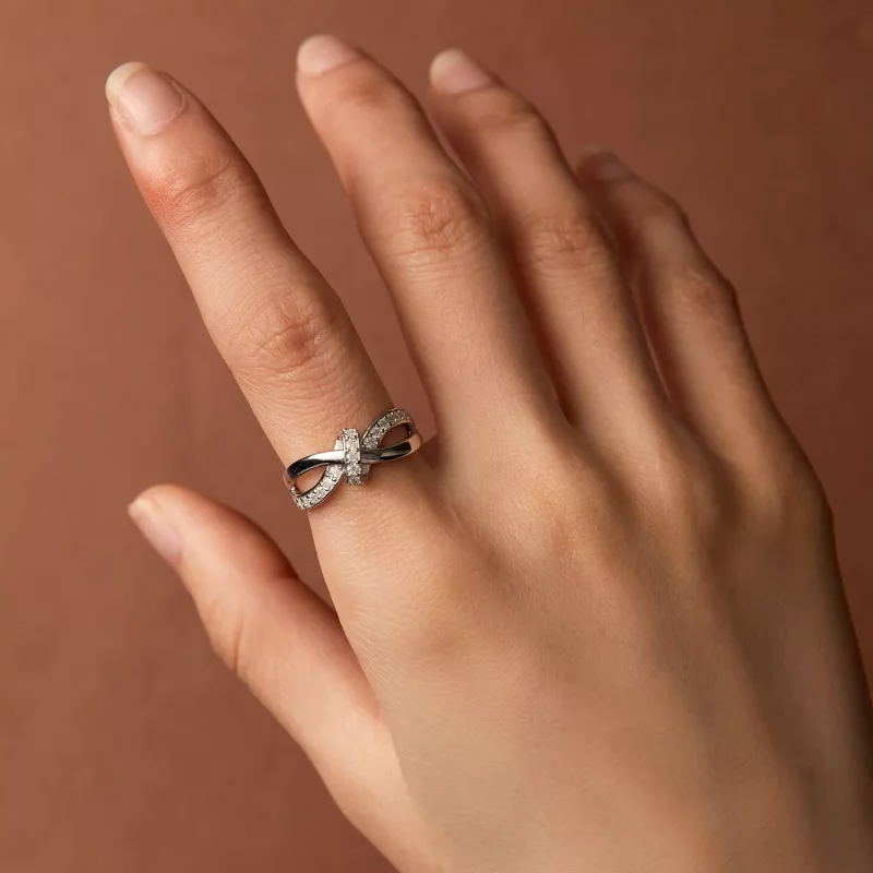 (afbeelding voor) Pandora Stijl Kruisgewonden Moissanite Ring - MSR031 - Bekijken 6