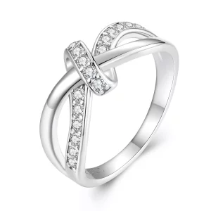Pandora Stijl Kruisgewonden Moissanite Ring - MSR031 (afbeelding voor) Pandora Stijl Kruisgewonden Moissanite Ring - MSR031