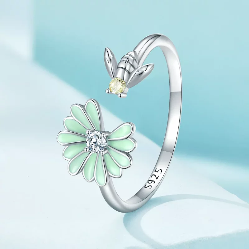 (afbeelding voor) Pandora Stijl Madeliefje Bij Open Ring - SCR929 - Bekijken 2