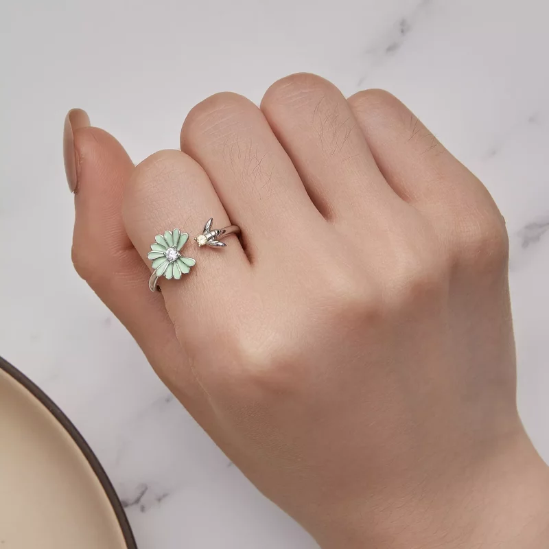 (afbeelding voor) Pandora Stijl Madeliefje Bij Open Ring - SCR929 - Bekijken 5