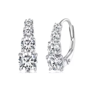 Pandora-stijl Moissanite Hoops Oorbellen - MSE023 (afbeelding voor) Pandora-stijl Moissanite Hoops Oorbellen - MSE023