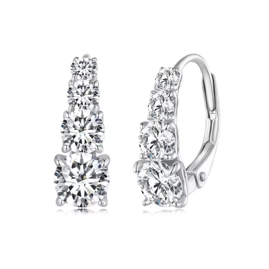 (afbeelding voor) Pandora-stijl Moissanite Hoops Oorbellen - MSE023
