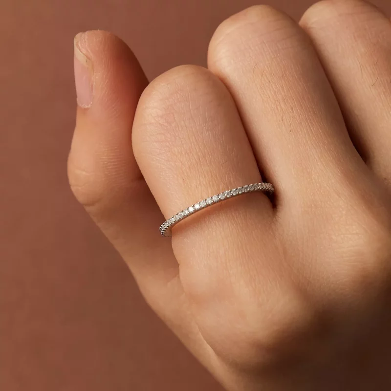 (afbeelding voor) Pandora Stijl Moissanite Ring - MSR027 - Bekijken 7