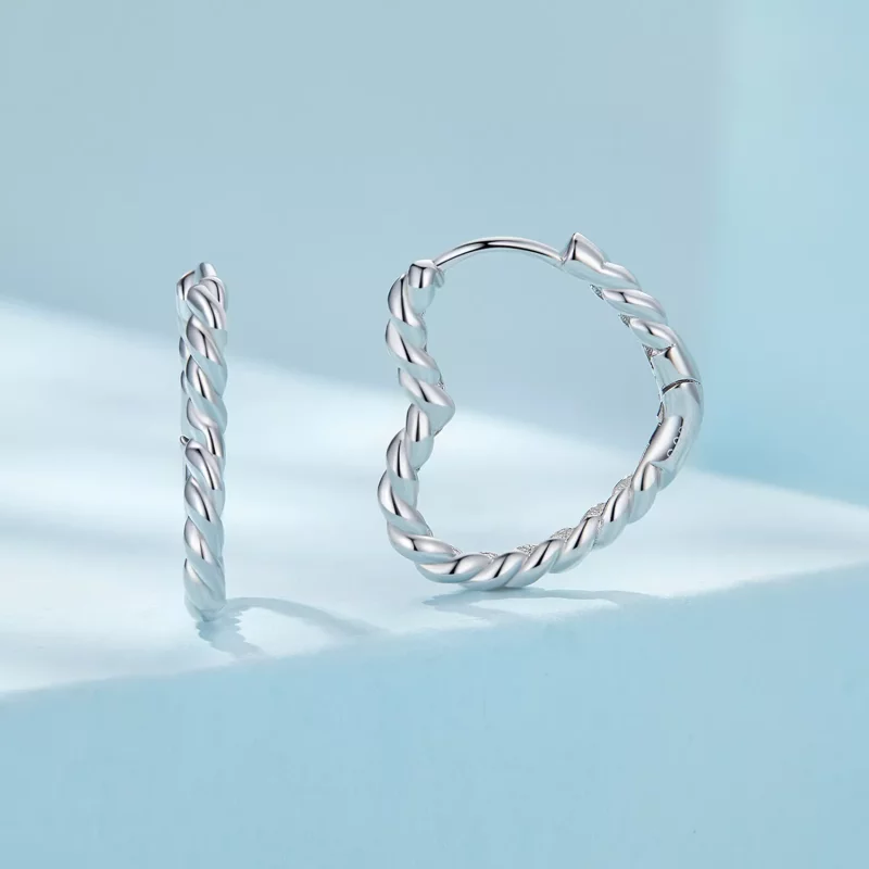 (afbeelding voor) Pandora-stijl Oorbellen met Hartvormige Hoops - SCE1606 - Bekijken 2