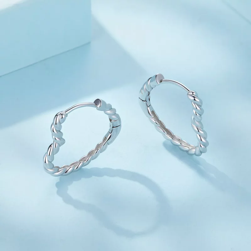 (afbeelding voor) Pandora-stijl Oorbellen met Hartvormige Hoops - SCE1606 - Bekijken 3