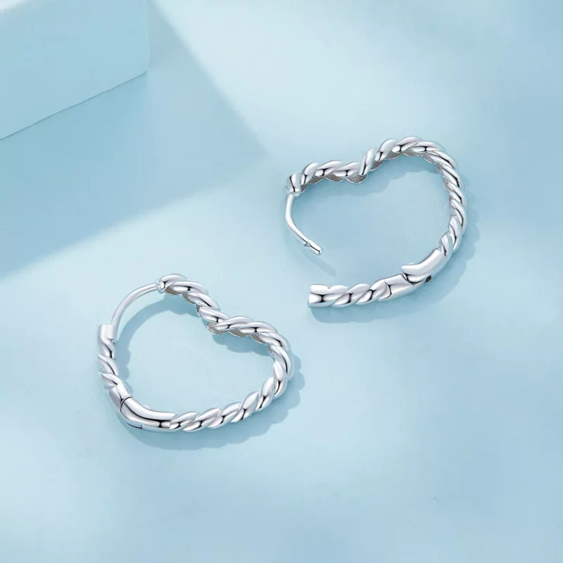 (afbeelding voor) Pandora-stijl Oorbellen met Hartvormige Hoops - SCE1606 - Bekijken 4