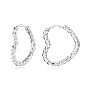 Pandora-stijl Oorbellen met Hartvormige Hoops - SCE1606 (afbeelding voor) Pandora-stijl Oorbellen met Hartvormige Hoops - SCE1606