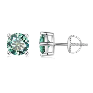 Pandora-stijl Oorknopjes met één karaat vierpoot Moissanite - MSE003-CFL (afbeelding voor) Pandora-stijl Oorknopjes met één karaat vierpoot Moissanite - MSE003-CFL