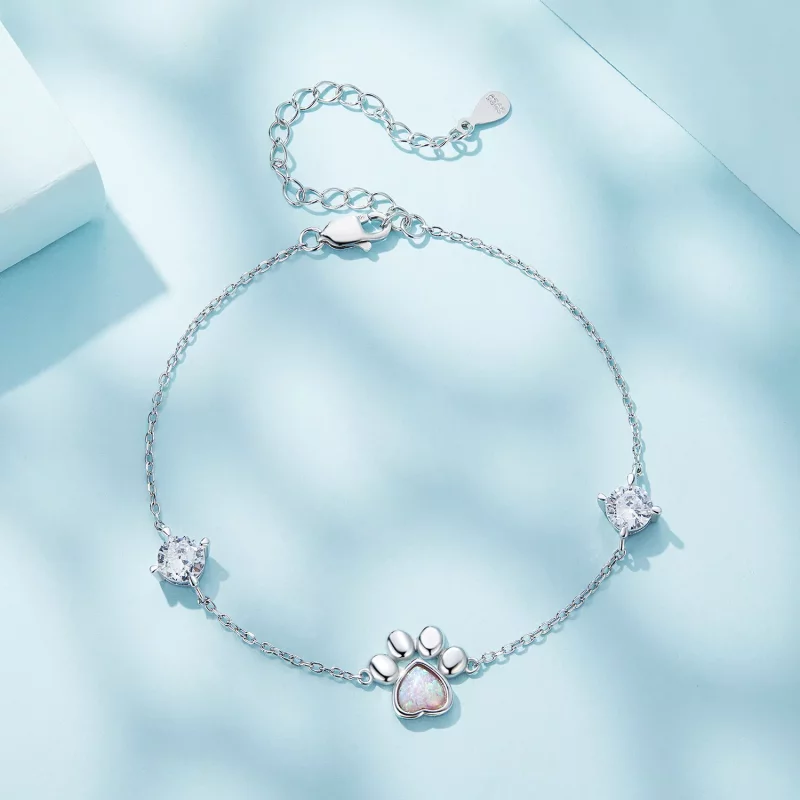(afbeelding voor) Pandora Stijl Opalen Pootafdruk Armband - SCB256 - Bekijken 2