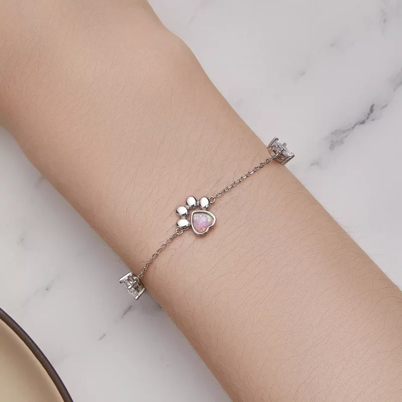 (afbeelding voor) Pandora Stijl Opalen Pootafdruk Armband - SCB256 - Bekijken 5