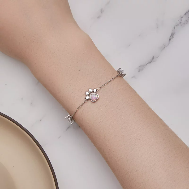 (afbeelding voor) Pandora Stijl Opalen Pootafdruk Armband - SCB256 - Bekijken 6