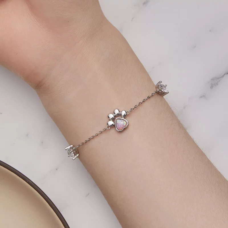 (afbeelding voor) Pandora Stijl Opalen Pootafdruk Armband - SCB256 - Bekijken 7