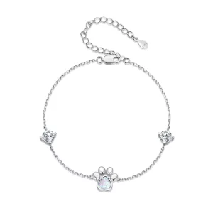 (afbeelding voor) Pandora Stijl Opalen Pootafdruk Armband - SCB256