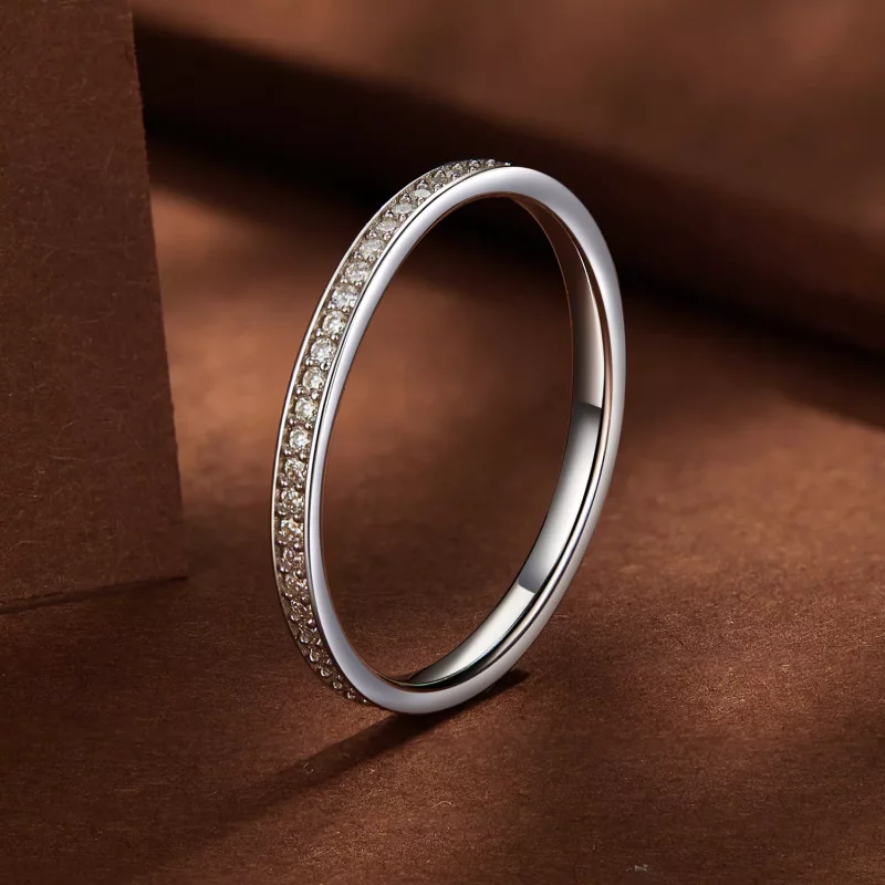(afbeelding voor) Pandora-stijl Pave Moissanite Ring - MSR030 - Bekijken 2