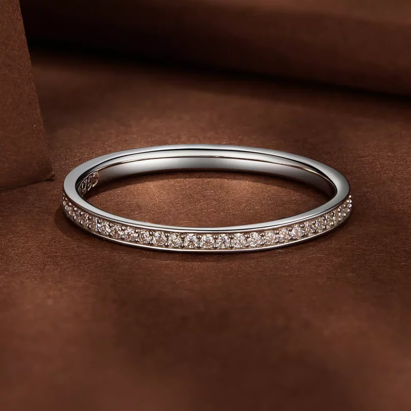 (afbeelding voor) Pandora-stijl Pave Moissanite Ring - MSR030 - Bekijken 3
