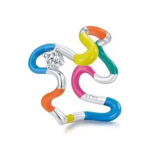 Pandora Stijl Regenboog Onregelmatige Ring - SCR940 (afbeelding voor) Pandora Stijl Regenboog Onregelmatige Ring - SCR940