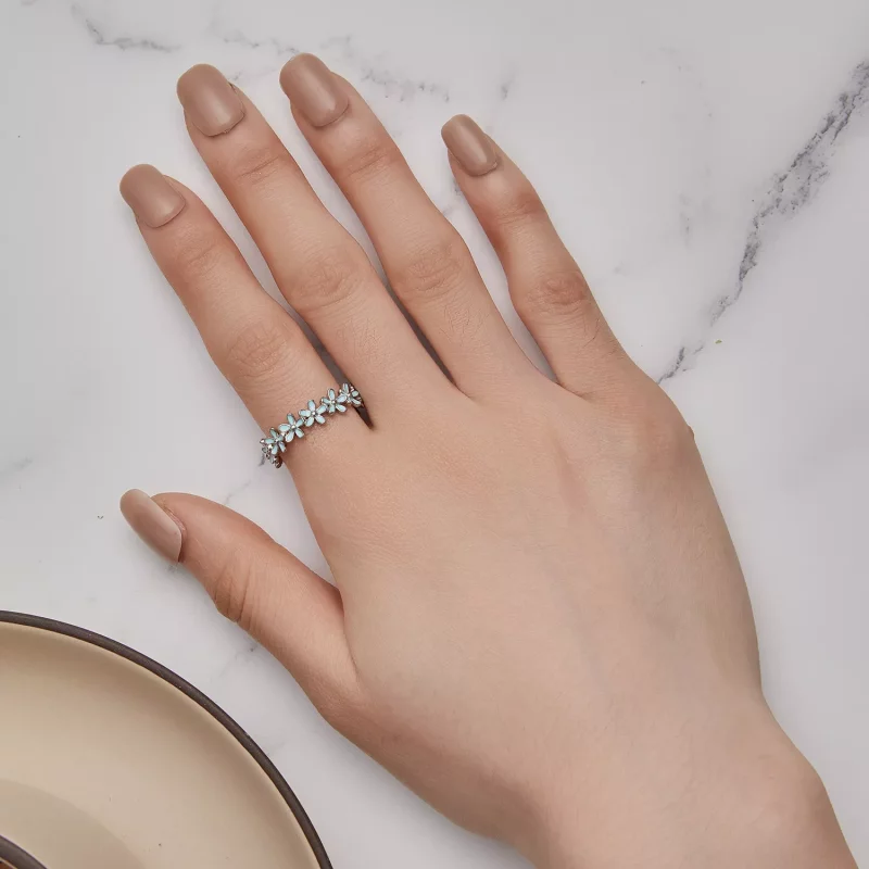 (afbeelding voor) Pandora-stijl Ring met een klein blauw bloemetje - SCR931 - Bekijken 6